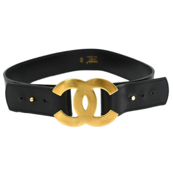 Chanel Belt Black Gold 75/30 96A Small Good - Picture 1 of 7